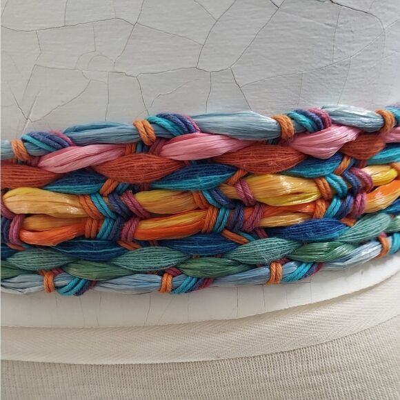 Vintage Express Braided Raffia Leather Belt Size S - Picture 7 of 10